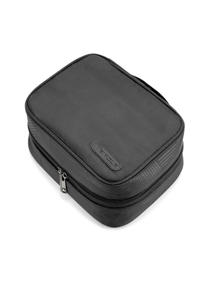 Tripole Electronics Organizer Portable Bag for Cables, Wires, Gadgets, SD Card | Travel & Daily Use | Men & Women (Black Emboss) - Image 5
